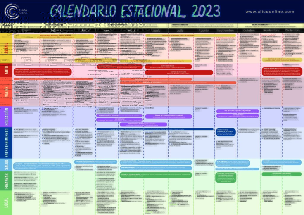 Calendario estacional de marketing 2023