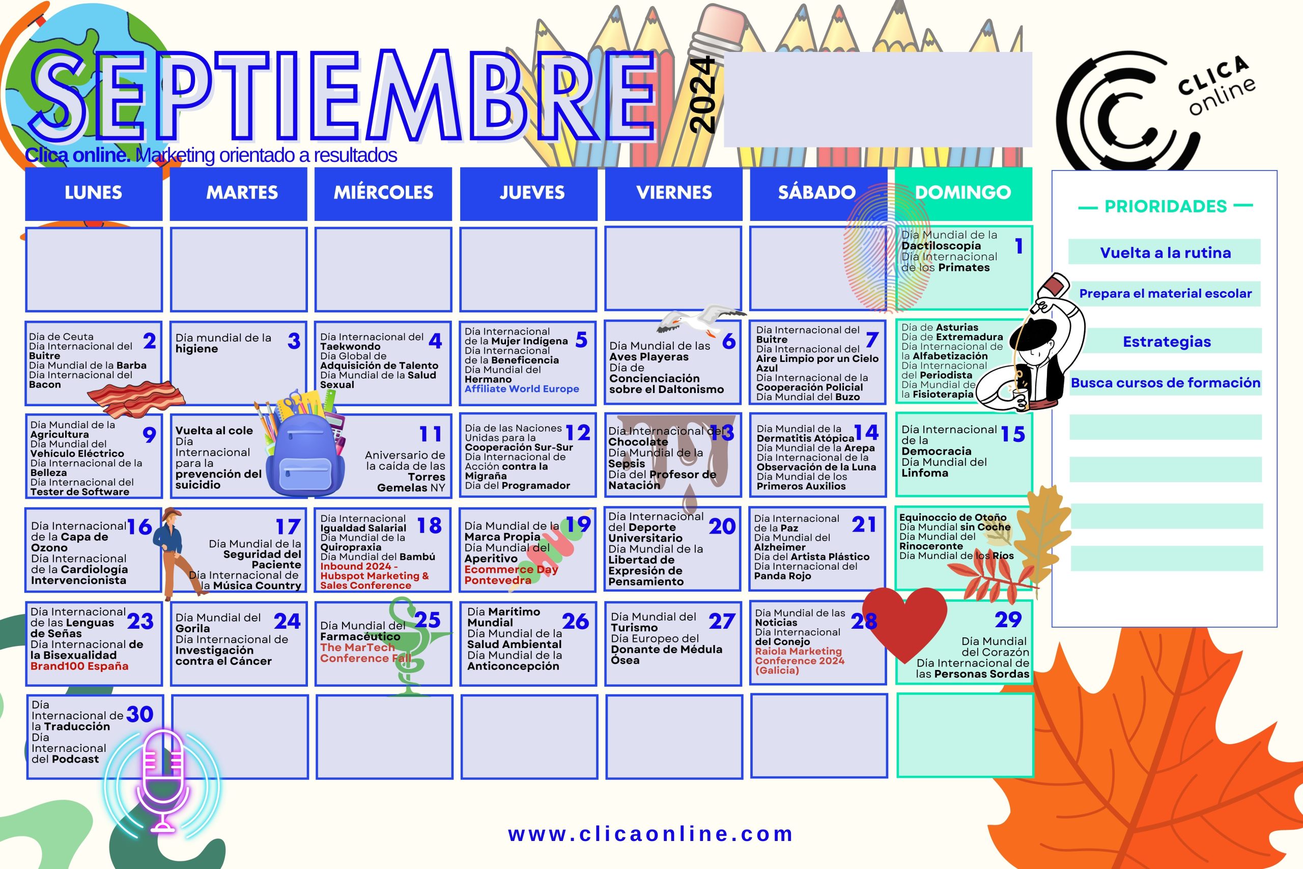 Septiembre calendario marketing